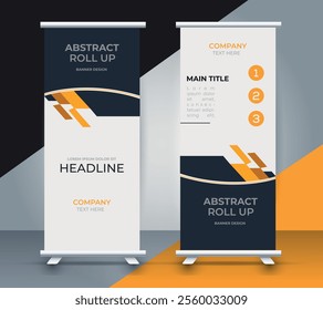 modern roll up banner template with abstract design