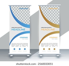 modern roll up banner template with abstract design