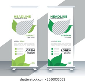 modern roll up banner template with abstract design