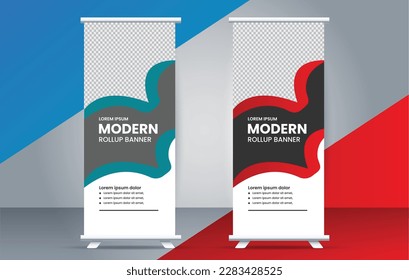 modern roll up banner template design
