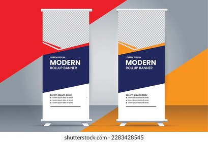 modern roll up banner template design