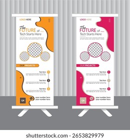 Modern roll up banner template design