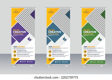 Modern roll up banner template for professional business and advertise
