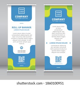 Modern roll up banner template, Standee template, X-banner template, Flag banner