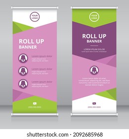 Modern roll up banner template, Standee template, X-banner template, Flag banner