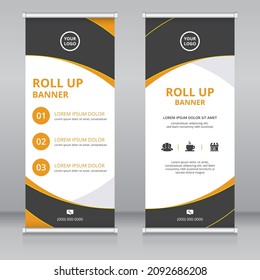 Modern roll up banner template, Standee template, X-banner template, Flag banner