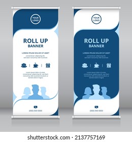 Modern roll up banner template, Standee template, X-banner template, Flag banner