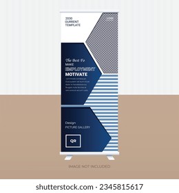 Modern roll up banner template, Standee template, Flag banner,blue templroll up display banner mockup ateModern Exhibition Advertising Trend Business Roll Up Banner ,