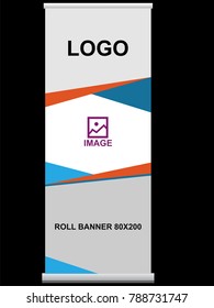 Modern Roll up Banner template vector illustration, background, display, and advertisement