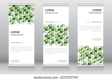 Modern roll up banner template or vertical signboard template with artwork suitable for eco friendly or organic products and services, Retractable banner, Pull up banner, Standee template, X-banner