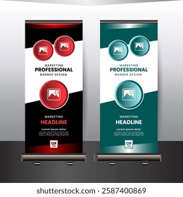 Modern Roll up banner unique design template
