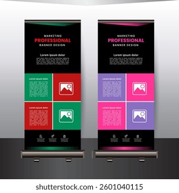 Modern Roll up banner unique design template