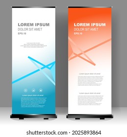 Modern Roll up banner vertical template design, for brochure, business, flyer, infographics. modern x-banner and flag-banner advertising. vector illustration