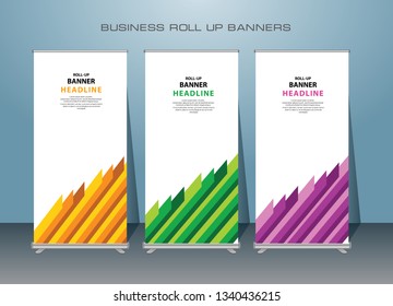 Modern Roll Up Banner.Abstract Vector Banner template design,for advertising