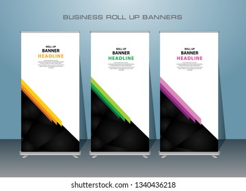 Modern Roll Up Banner.Abstract Vector Banner template design,for advertising