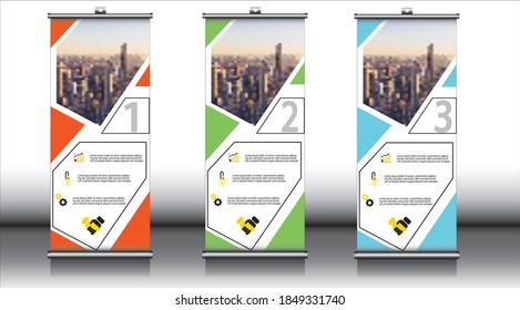 modern roll up banner,brochure,flyer & vertical template vector.rectangular size.