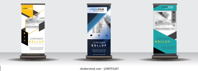 Modern Roll Up Banner.Vector template design,for advertising.vector illustration