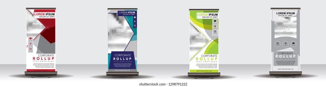 Modern Roll Up Banner.Vector template design,for advertising.vector illustration