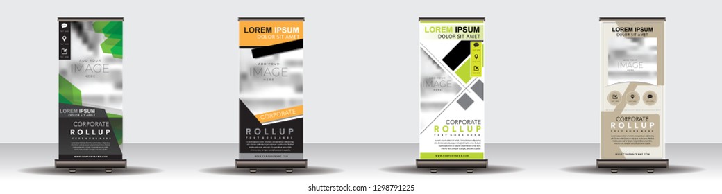 Modern Roll Up Banner.Vector template design,for advertising.vector illustration