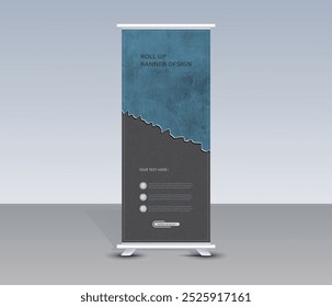 Modern roll up business banner design vertical template and x banner design