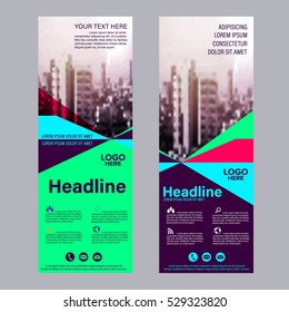 Modern Roll up layout template. flag flyer banner backdrop design. vector illustration background