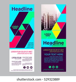 Modern Roll up layout template. flag flyer banner backdrop design. vector illustration background