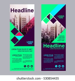 Modern Roll up layout template. flag flyer banner backdrop design. vector illustration background