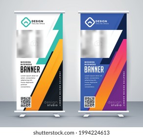 modern roll up standee banner design