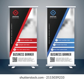 banner estándar de enrollamiento moderno en dos colores