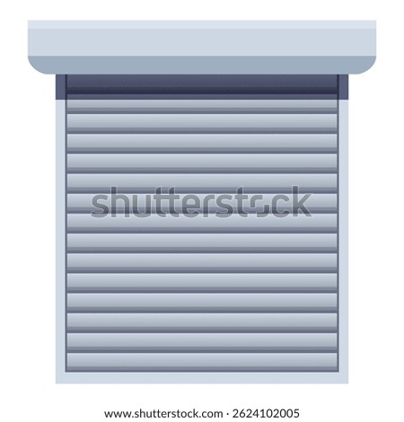 Modern roller shutter door is closed, providing security and privacy