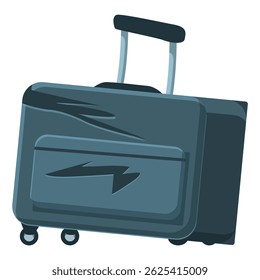 Modern rolling suitcase packed for business trip or vacation, offering convenience and style for travelers