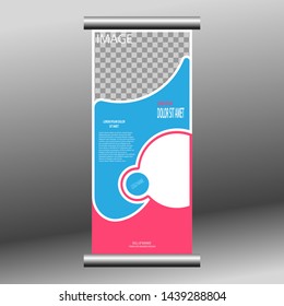 Modern roll-up banner. Background abstract. vector dsign.