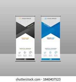 Modern roll-up banner. Background abstract. vector dsign.