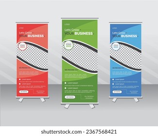 Modern rollup banner design template whit 3 colors
