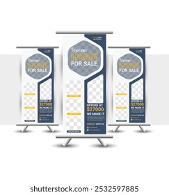 Modelo moderno de design de banner de Rollup