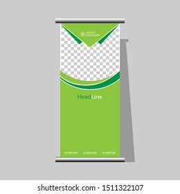 modern roll-up banner. graphic template banners for exhibitions. layout. seminar. marketing. demonstration. vertical promo banner. vector. eps 10