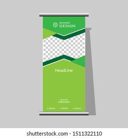 modern roll-up banner. graphic template banners for exhibitions. layout. seminar. marketing. demonstration. vertical promo banner. vector. eps 10