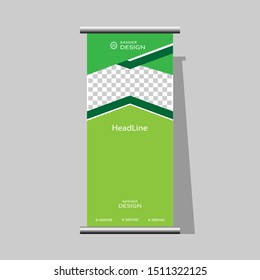 modern roll-up banner. graphic template banners for exhibitions. layout. seminar. marketing. demonstration. vertical promo banner. vector. eps 10