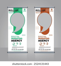 Modernes Roll-up-Banner perfekt für die Präsentation Ihrer Marke bei Veranstaltungen, Messen Design-Vorlage