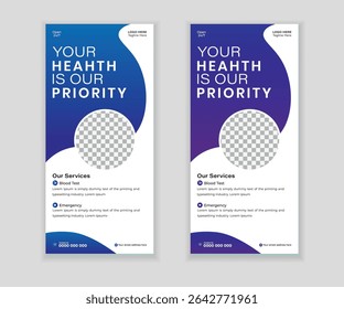 Modern roll-up banner, rack card, and DL flyer design template