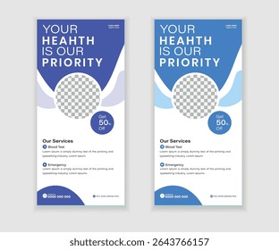 Modern roll-up banner, rack card, and DL flyer design template