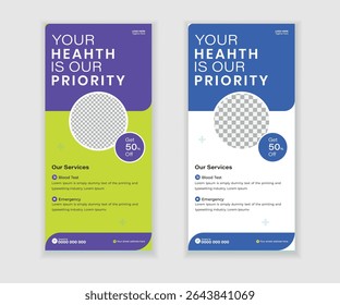 Modern roll-up banner, rack card, and DL flyer design template