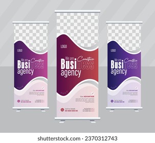 Modern Roll-up banner stand template design. Modern exhibition advertising trend business roll up banner. roll up stand display banner template,  Roll up banner design