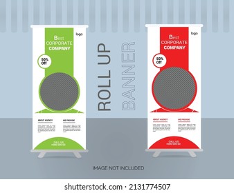 modern rollup banner template design vector
