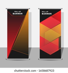 modern roll-up banner templates. geometric abstract vector design. eps 10