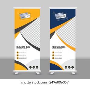 Modernes Roll-up Banner, x Banner Template Design, Business Flyer, Poster, Präsentation, Business Banner, Corporate und Web Banner Template Layout