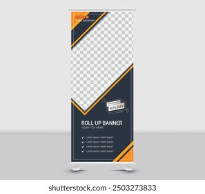 Modern roll-up banner, x banner template design, business flyer, poster, presentation, business banner, corporate and web banner template layout