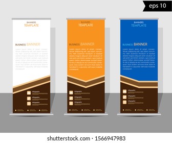 Modern roll-up banners. Geometric abstract background, simple, easy to edit. vector design