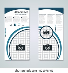 Modern roll-up business banners vector design template