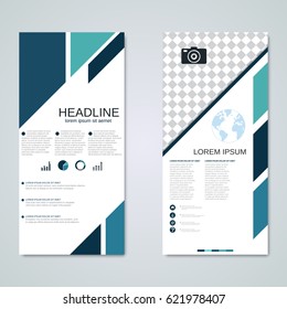 Modern roll-up business banners vector design template
